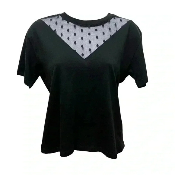 Asos Black Mesh Dot Shirt - Picture 1 of 4